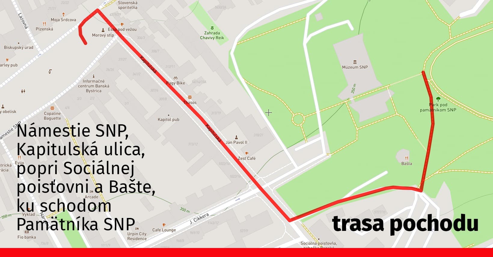 Banska Bystrica 14.3. trasa pochodu