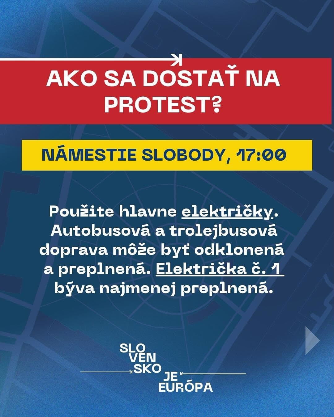 Bratislava ako sa dostat na protest