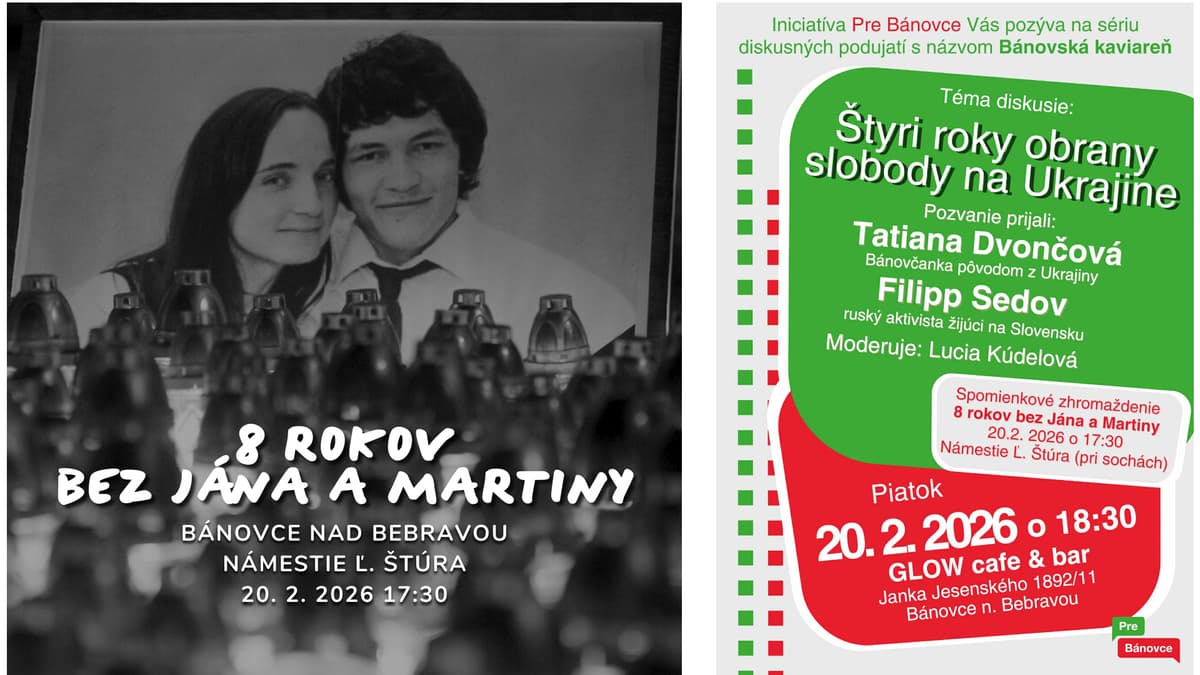 8 rokov bez Jána a Martiny, 4 roky obrany slobody na Ukrajine - Bánovce nad Bebravou