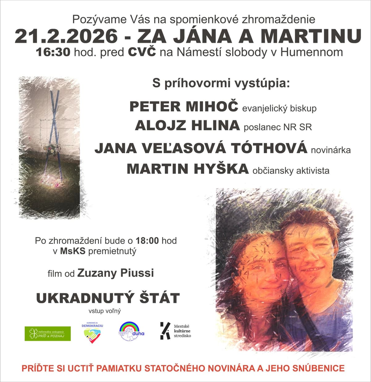 21.2.2026 ZA JÁNA A MARTINu - Humenné