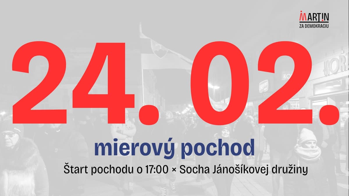 Mierový pochod - 4. výročie vojny Ruska proti Ukrajine