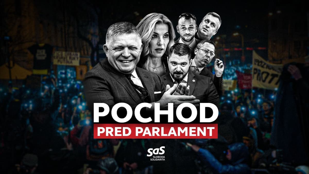 Pochod pred parlament Bratislava