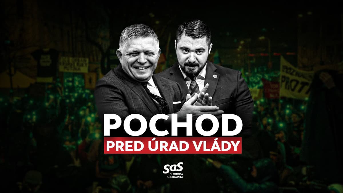 SAS pochod pred Úrad vlády SR