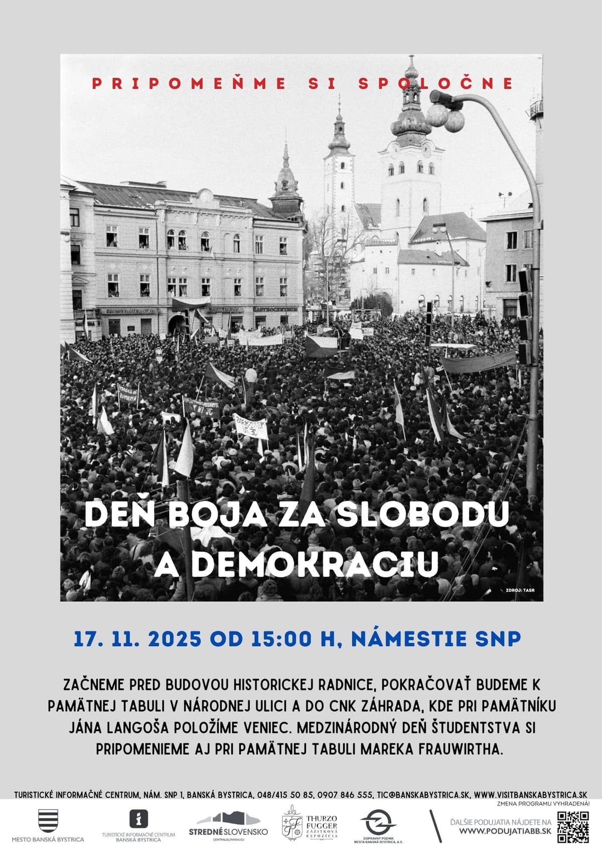 Banská Bystrica | Deň boja za slobodu a demokraciu od 15:00 námestie SNP