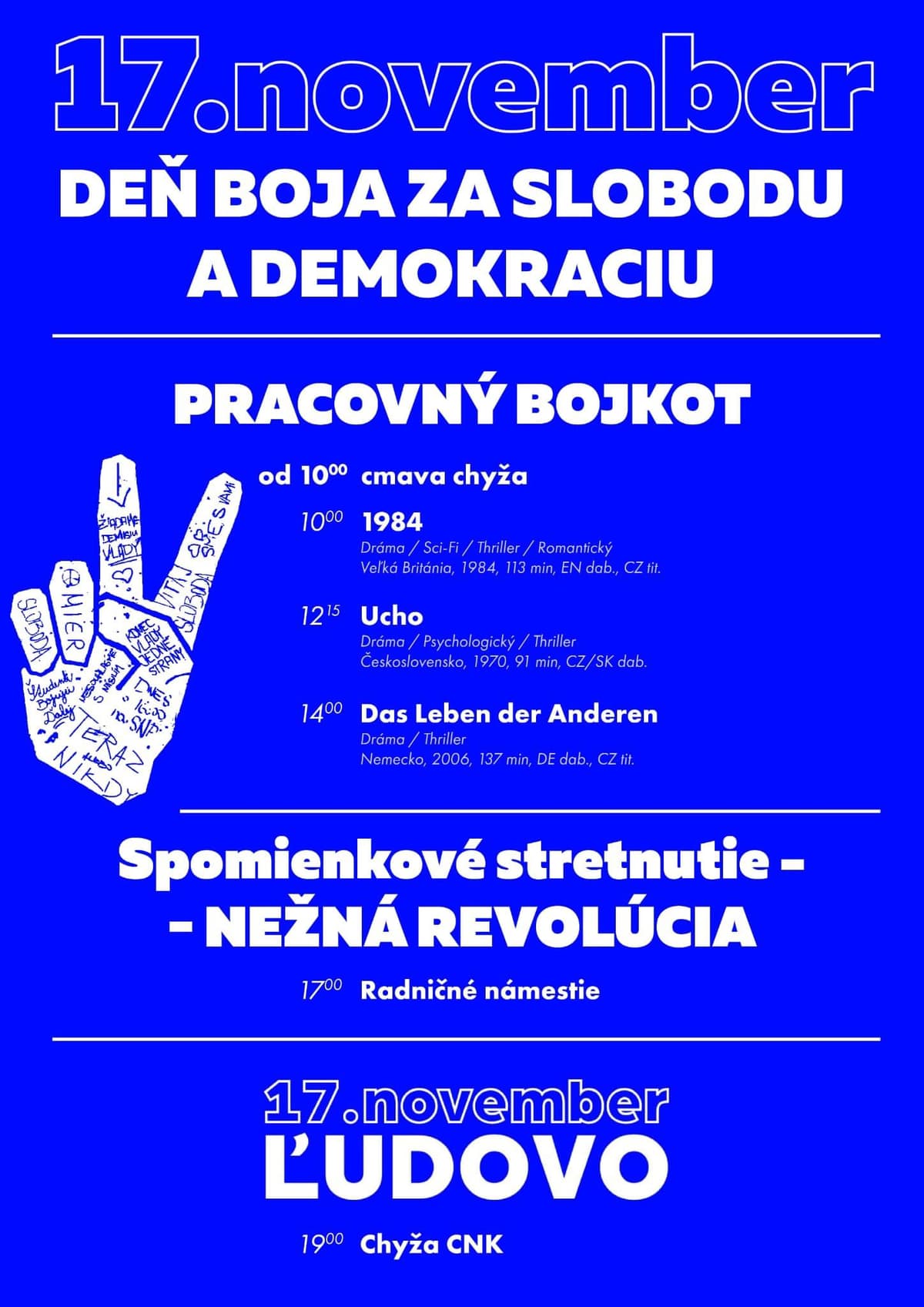 Spomienkové stretnutie - NEŽNÁ REVOLÚCIA - Spišská Nová Ves