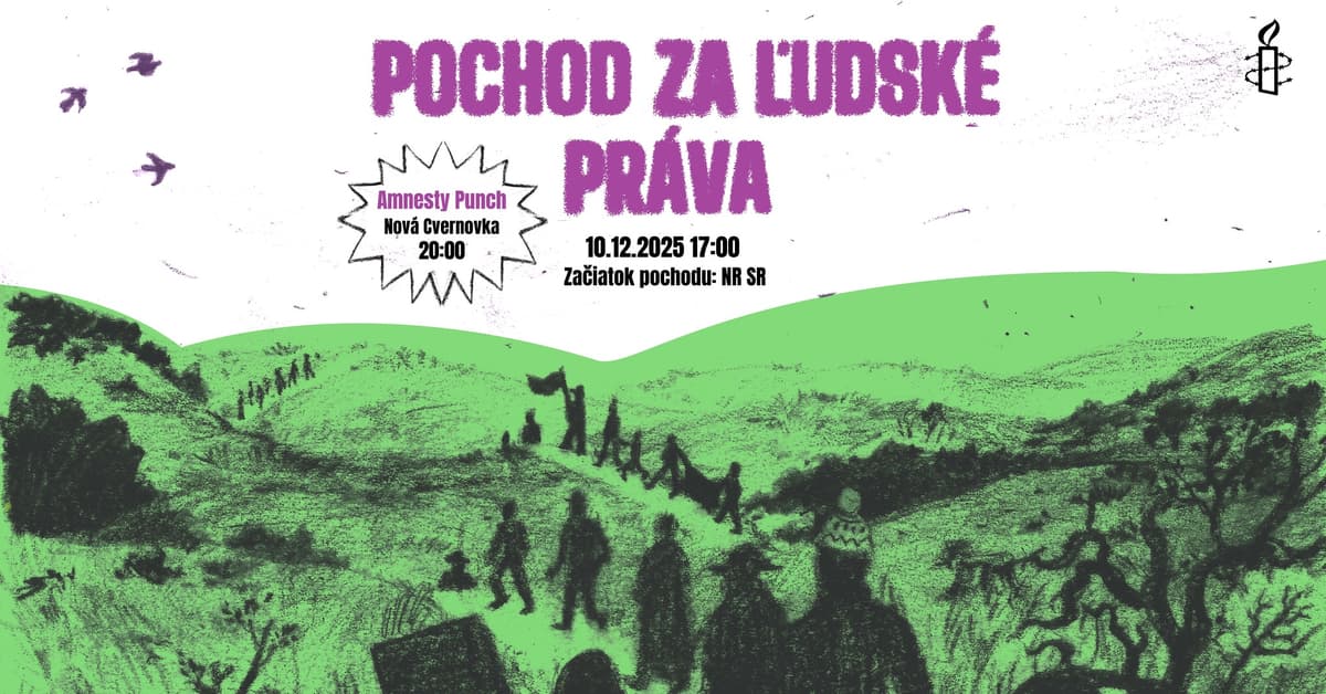 Pochod za ľudské práva a Afterka Amnesty Punch, Bratislava 10.12.2025